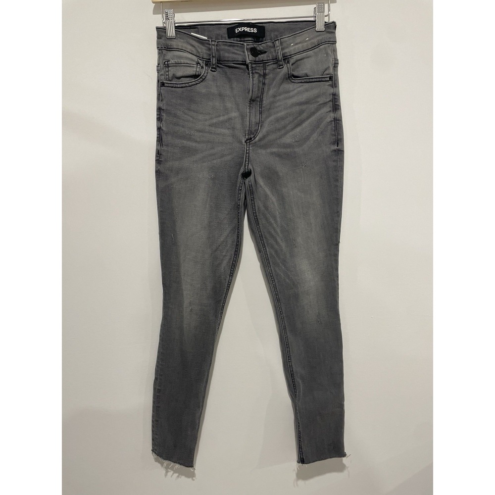 Express Women's Size 4 Ankle Legging High Rise Gray Denim Pants